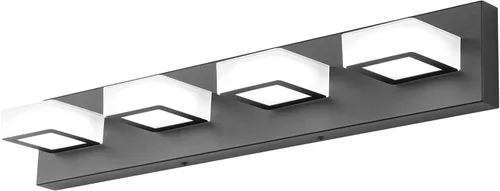 Vista 57 de Ralbay - Luz LED negra para tocador de baño, moderna, atenuable con 5 temperaturas de color, accesorios de iluminación de pared de acrílico negro
