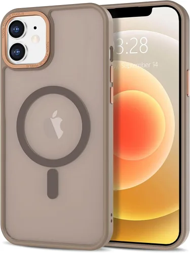 Vista 249 de Anuck - Funda magnética para iPhone 11 compatible con MagSafe, carcasa trasera mate translúcida dura, borde de TPU, delgada, resistente a impactos