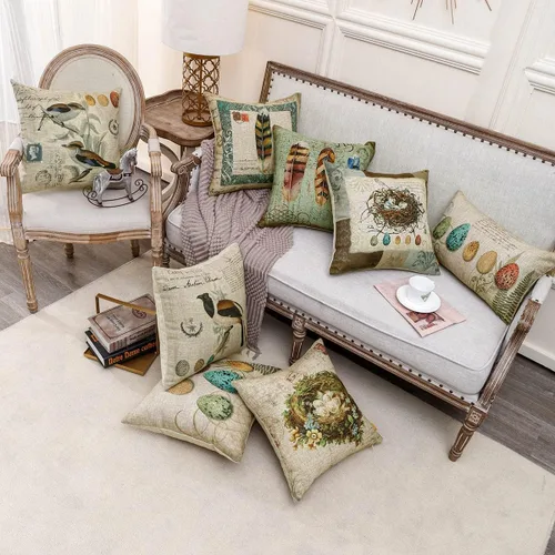 Vista 8 de CC1892 - Funda de almohada con diseño de nido de pájaros, 18 x 18 pulgadas, decoración de primavera de Pascua
