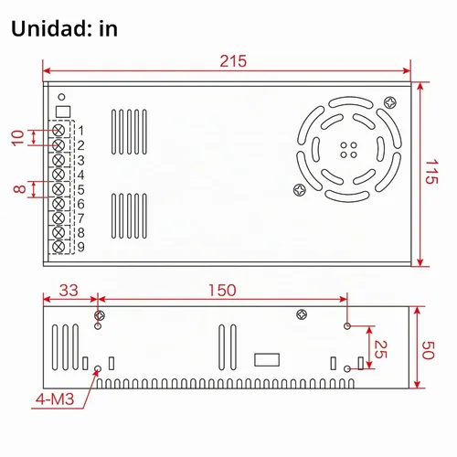 Vista 6 de CNCTOPBAOS Fuente de alimentación conmutada de 600 W 12 V CC, transformador industrial, PSU de CA a CC, convertidor de adaptador de 12 voltios 50 A