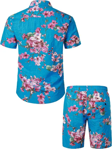 Vista 3 de Jogal - Camisa hawaiana de manga corta con botones para hombre