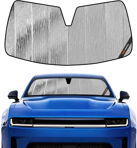 Vista 9 de Parasol para parabrisas Pigenius para Dodge Charger 2011-2023 con cámara montada en el espejo retrovisor - Protección