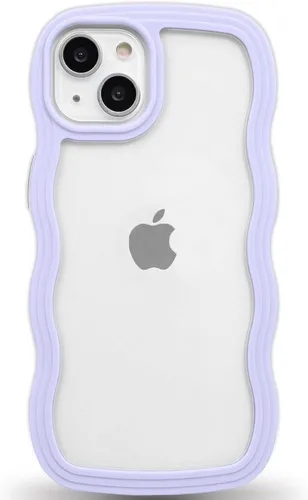 Vista 81 de Anuck Funda para iPhone 13 Pro con borde ondulado, diseño trasero transparente, agarre antideslizante, forma de marco rizado ondulado, a prueba