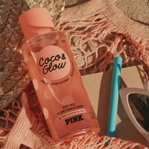 Vista 2 de Victoria's Secret Pink Coco & Glow Mist para mujer, 8.4 onzas (Coco & Glow)