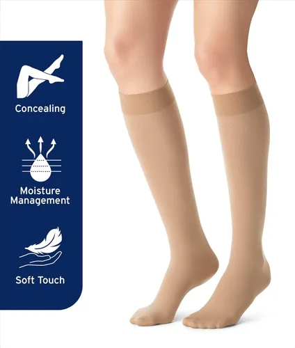 Vista 3 de Medias de compresión Jobst de 15 a 20 mmHg, opacas, altura a la rodilla