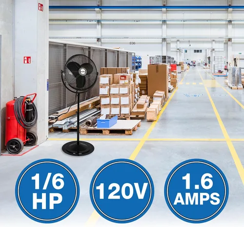 Vista 2 de Air King Ventilador de pedestal de grado industrial 9420 de 20 pulgadas