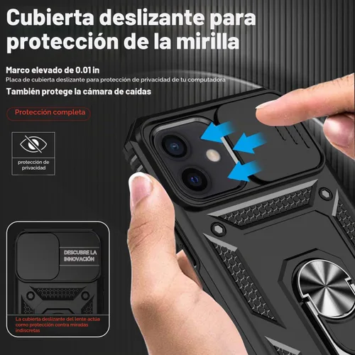Vista 3 de HNHYGETE Funda para iPhone 12 / iPhone 12 Pro con protector de pantalla: [grado militar de 20 pies probada en caídas] anillo a prueba de golpes