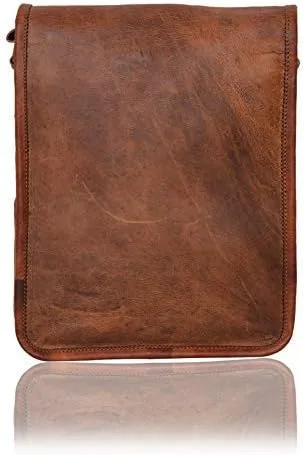 Vista 3 de AryanExports Bolso de piel auténtica vintage hecho a mano de 11 pulgadas, bolso cruzado para el hombro, bolso marrón unisex, regalo para hombres