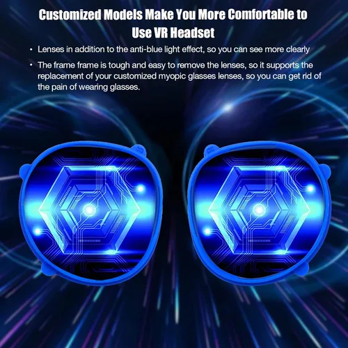 Vista 4 de OOAVR Anti-Blue Light Glasses for Oculus Quest 2Accessories with Magnetic Alloy Frame and Blue Light-Blocking LensesSupport The Replacement of