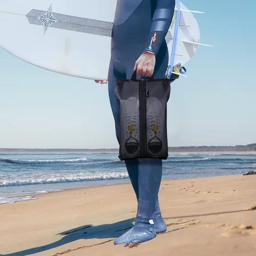 Vista 6 de Bolsas de zapatos para viajes, paquete de 3 bolsas de zapatos impermeables XXL para mujeres y hombres, diseño translúcido bolsa organizadora