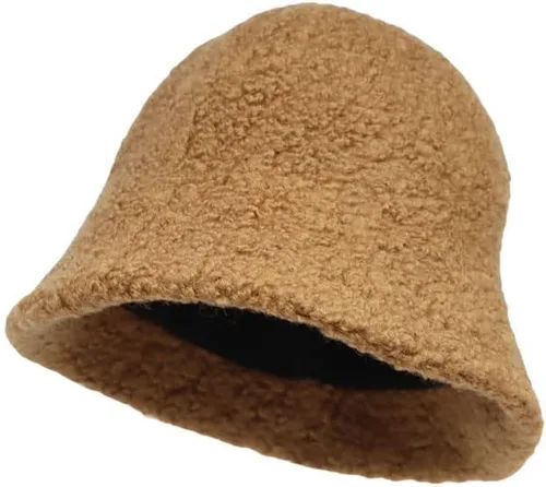Vista 5 de WITHMOONS Lana Invierno Floppy Short Brim Mujer Cubo Sombrero Cloche Sombrero YZB0132 Beige