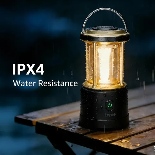 Vista 7 de Lepro Linterna LED recargable de 2000 lúmenes, luz impermeable para tienda de campaña con 5 modos de luz, esenciales para camping, linterna portátil