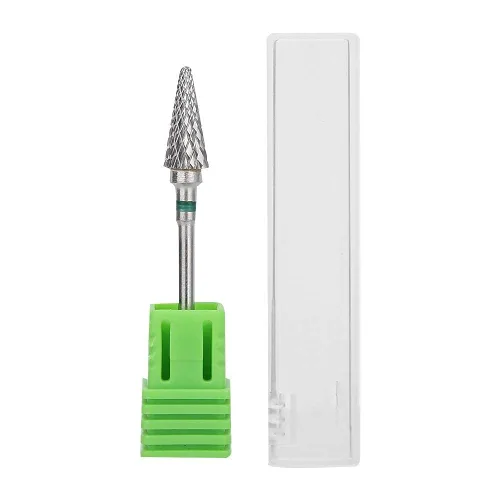 Vista 7 de Pongnas Broca de uñas de acero de tungsteno, brocas de manicura para manicura y pedicura eléctrica, accesorios de cabeza de molienda (verde)