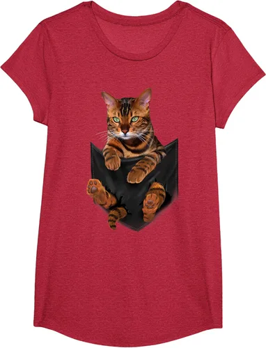 Vista 43 de Camiseta de bolsillo con estampado de tigre y gato Negro