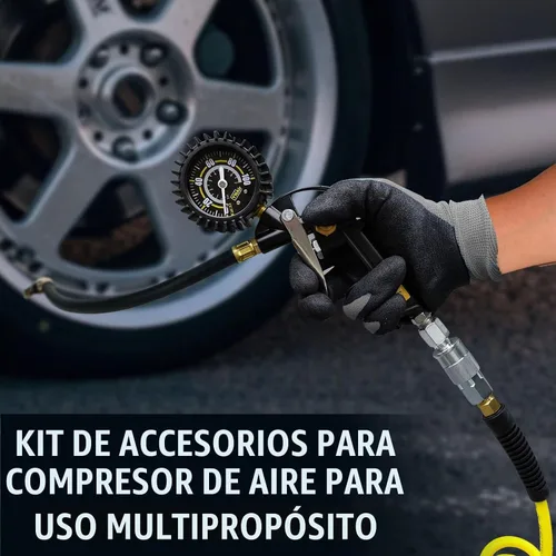 Vista 4 de Kit de accesorios para compresor de aire de 18 piezas, kit de manguera de compresor de aire de polietileno de retroceso de 1/4 pulgadas x 25 pies
