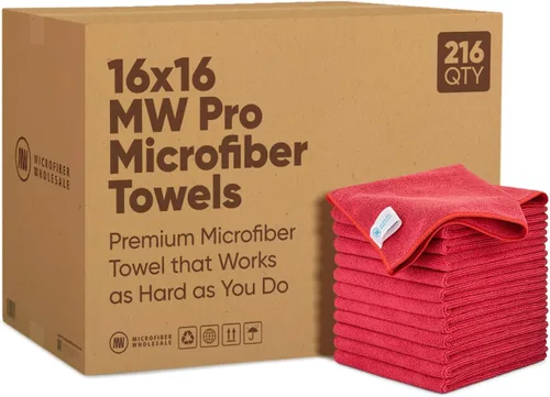 Vista 16 de Microfiber Wholesale Toallas de microfibra Pro Multi Surface de 16" x 16" a granel Caja: 216 Cantidad (negro)