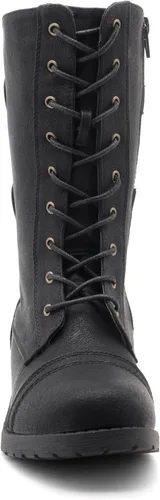 Vista 2 de Herstyle Florence2 Botas de combate militares con cordones a media pantorrilla para mujer