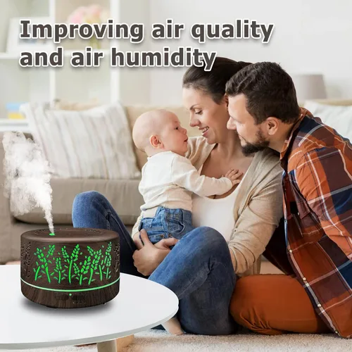 Vista 6 de Difusores para aceites esenciales de 600 ml para habitación grande, difusores de aceites esenciales para el hogar con control remoto, humidificador