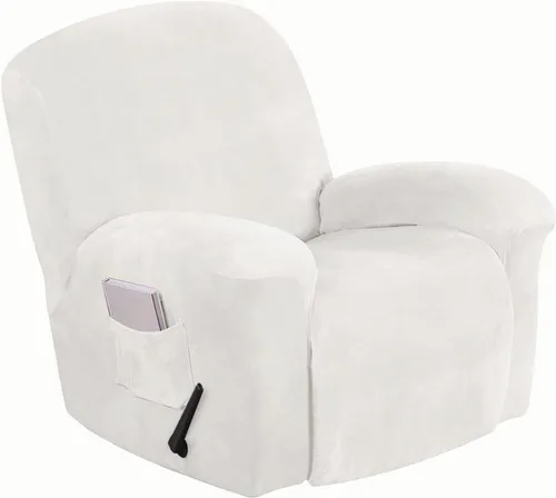 Vista 12 de Aedlcal Fundas para sofá reclinable, 10 piezas, fundas de sofá reclinable de felpa de terciopelo con consola central, con bolsillo lateral