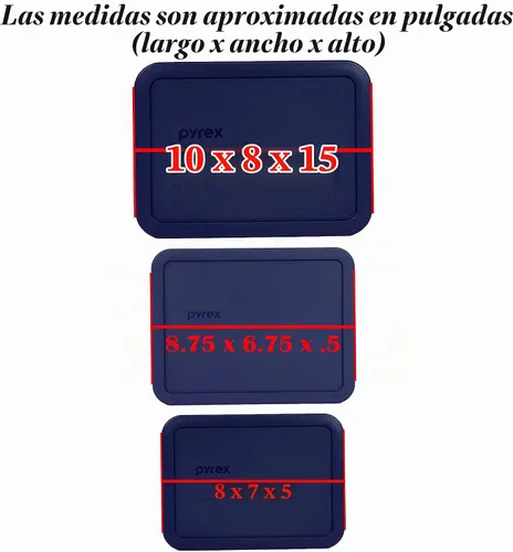 Vista 2 de Pyrex 7212-PC, 7211-PC y 7210-PC tapas azules de almacenamiento