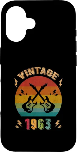 Vista 32 de Vintage 1963 Birthday Guitar Player 63th Guitarist Birthday Case for iPhone 17