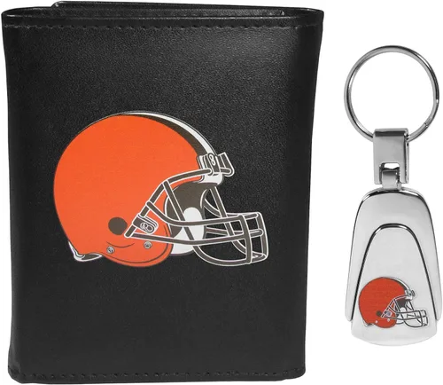 Vista 25 de Siskiyou Sports NFL unisex Tri-fold Wallet & Steel Key Chain