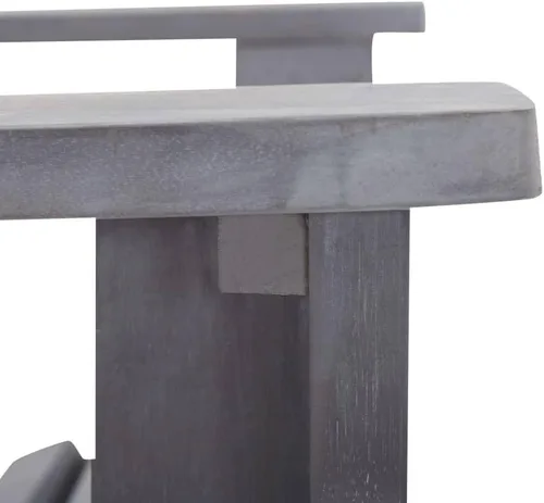 Vista 8 de Silla Adirondack de madera de acacia maciza, gris, 27.2 pulgadas de ancho x 35.0 pulgadas de alto, acabado desgastado, para asientos al aire libre