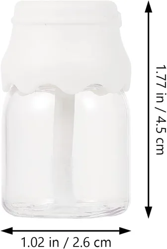 Vista 7 de Mobestech 20 tubos vacíos de brillo de labios, tubo de lápiz labial recargable, mini botella de leche con tapas, recipientes de plástico