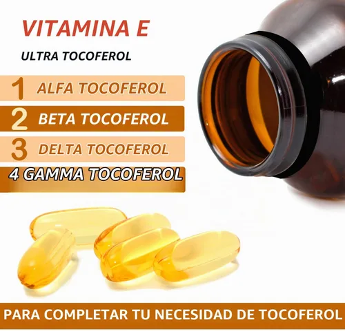 Vista 3 de Vitamina E 1000 UI Ultra Tocoferol 450mg Vitamina E Vegana – Los 4 tocoferoles – Alfa Tocoferol + Beta Tocoferol + Gamma Tocoferol + Delta Tocoferol