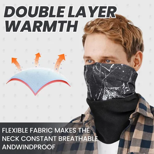 Vista 5 de Beehow Bufanda calentadora de cuello para hombre, equipo de invierno, polaina para el cuello, máscara facial resistente al viento