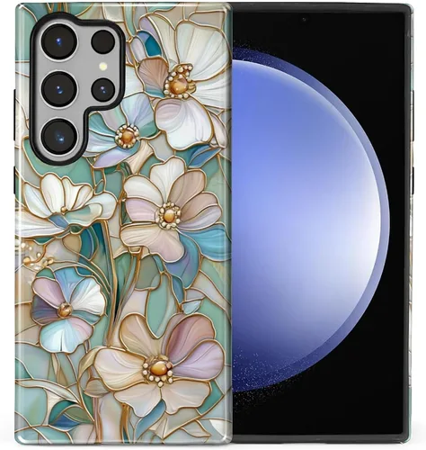 Vista 19 de Funda compatible con Samsung Galaxy S23, funda híbrida de protección rígida de 2 capas, a prueba de golpes, funda protectora resistente para Lata