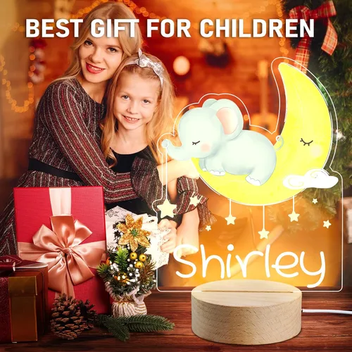 Vista 4 de Luz nocturna con nombre personalizado para niños, lámpara de luz nocturna personalizada para bebé, decoración de habitación de niños, regalos