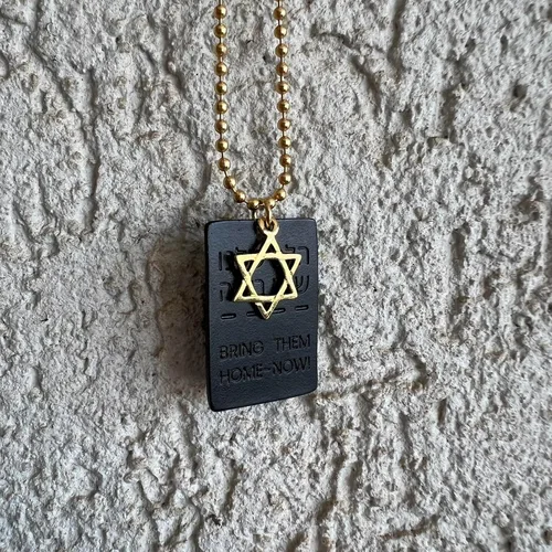Vista 2 de Bring Them Home Now Estrella de David Collar Joyería Mujeres Hombres Unisex Cadena Collar Soporte con Israel Apoyo Israel I Stand con Israel, Acero
