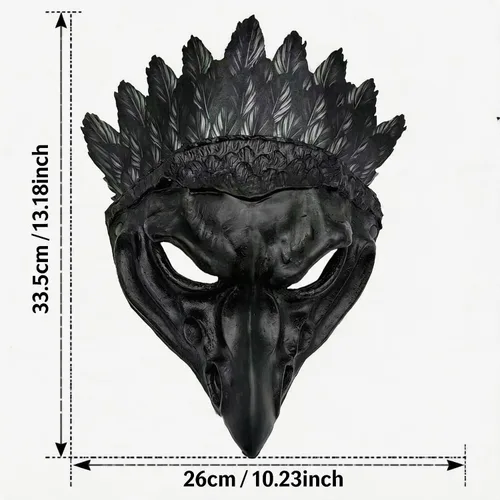Vista 8 de 1 máscara de cuervo negro, máscara de pájaro de cuervo, máscara de pájaro para Halloween, fiesta, accesorios de carnaval, cosplay