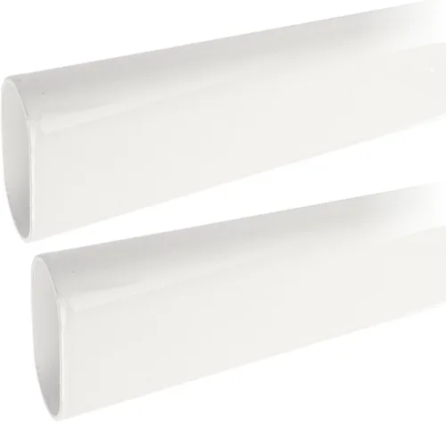 Vista 7 de Barra ovalada de 36 pulgadas de largo para armario, barra de ropa resistente para armario, blanco brillante, 1 paquete