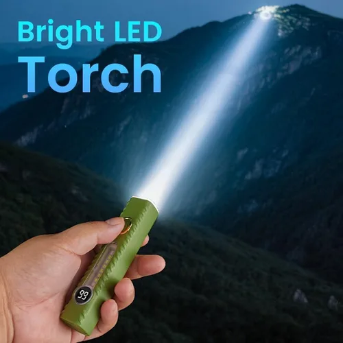 Vista 7 de Linternas recargables con 8 modos, linterna pequeña con pantalla digital LCD, luz de flash EDC de alto lúmenes, linternas LED de mano