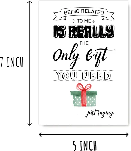 Vista 2 de Being Related To Me Is Really The Only Gift Card - Special Day Greeting Card - Anniversary Card - Birthday Funny Card, White