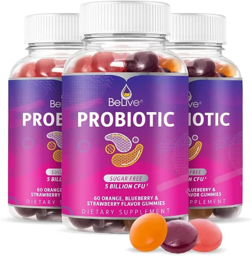 Vista 10 de BeLive Gomitas probióticas – Probióticos con 5 mil millones de UFC para la salud digestiva, hombres, mujeres y niños – para apoyo inmunológico, sin