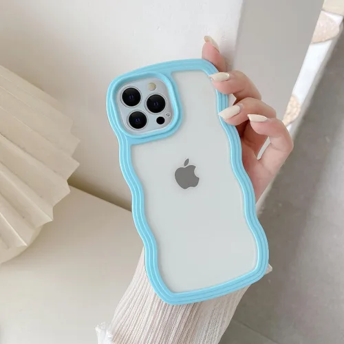 Vista 14 de QLTYPRI Funda compatible con iPhone 7/8/SE, bonita funda transparente con marco ondulado rizado para niñas y mujeres, funda protectora de TPU