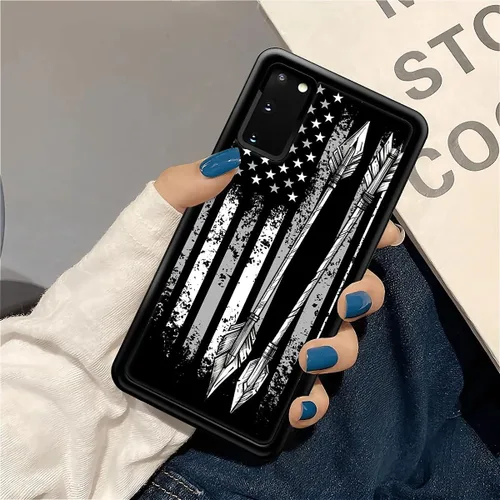 Vista 7 de Funda compatible con Samsung Galaxy S20, diseño de bandera estadounidense con diseño de tiro con arco al aire libre, a prueba de golpes Tiro
