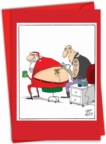 Vista 12 de NobleWorks Divertida tarjeta de felicitación de Navidad con sobre de 5 x 7 pulgadas (1 tarjeta) Feliz Navidad, días libres de accidentes, C8741XSG