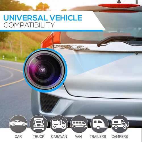 Vista 2 de Pyle - Cámara universal delantera y trasera para salpicadero, 580 x 540 píxeles, compacta mini cámara de respaldo para automóvil con visión
