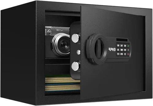 Vista 10 de RPNB Caja de seguridad y cerradura de lujo, caja de seguridad con teclado digital, caja fuerte pequeña de aleación de acero, cerradura de teclado
