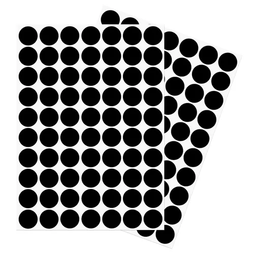 Vista 31 de uxcell 1 Hoja/140 Piezas de Pegatinas para Cubrir Agujeros de Tornillo, 12 mm de Diámetro, PVC Autoadhesivas, Tapas a Prueba de Polvo para Muebles