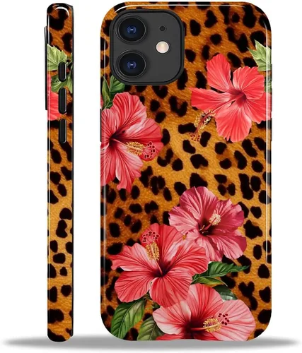 Vista 107 de Funda para iPhone 11, resistente híbrida 2 en 1, protección completa contra golpes con acabado brillante, diseño de collage de tela a cuadros