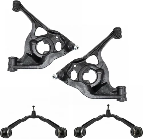 Vista 122 de TRQ Brazo de control superior e inferior del lado del conductor y del pasajero con juego de rótulas compatible con Chevrolet GMC 89-02