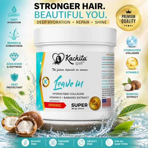 Vista 9 de Kachita Spell Nuevos rizos fabulosos y perfectos sin enjuague con crema de queratina hidrolizada añadidos 16 mechones fabricados en Estados Unidos