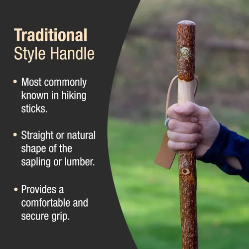 Vista 4 de Brazos Rustic Wood Walking Stick, Twisted Sassafras, Traditional Style Handle, for Men & Women, Made in The USA