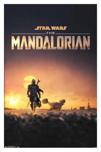 Vista 13 de Trends International Star Wars: The Mandalorian - Póster de pared de una hoja D23, 14.725 x 22.375 pulgadas, versión enmarcada de madera de granero