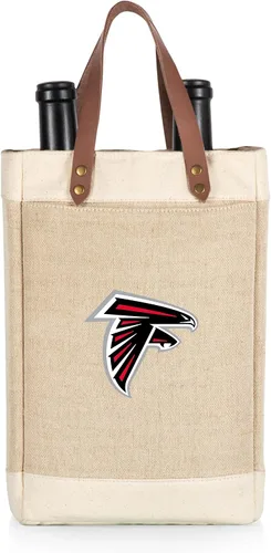 Vista 15 de PICNIC TIME NFL Pinot - Jute 2 Bottle Insulated Wine Bag - Wine Tote Bag - Wine Gift Bag, (Beige)